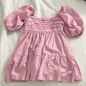 Pink Puff Sleeve Dress